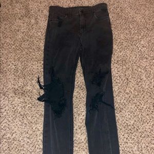 Joes high rise skinny black distressed black jeans